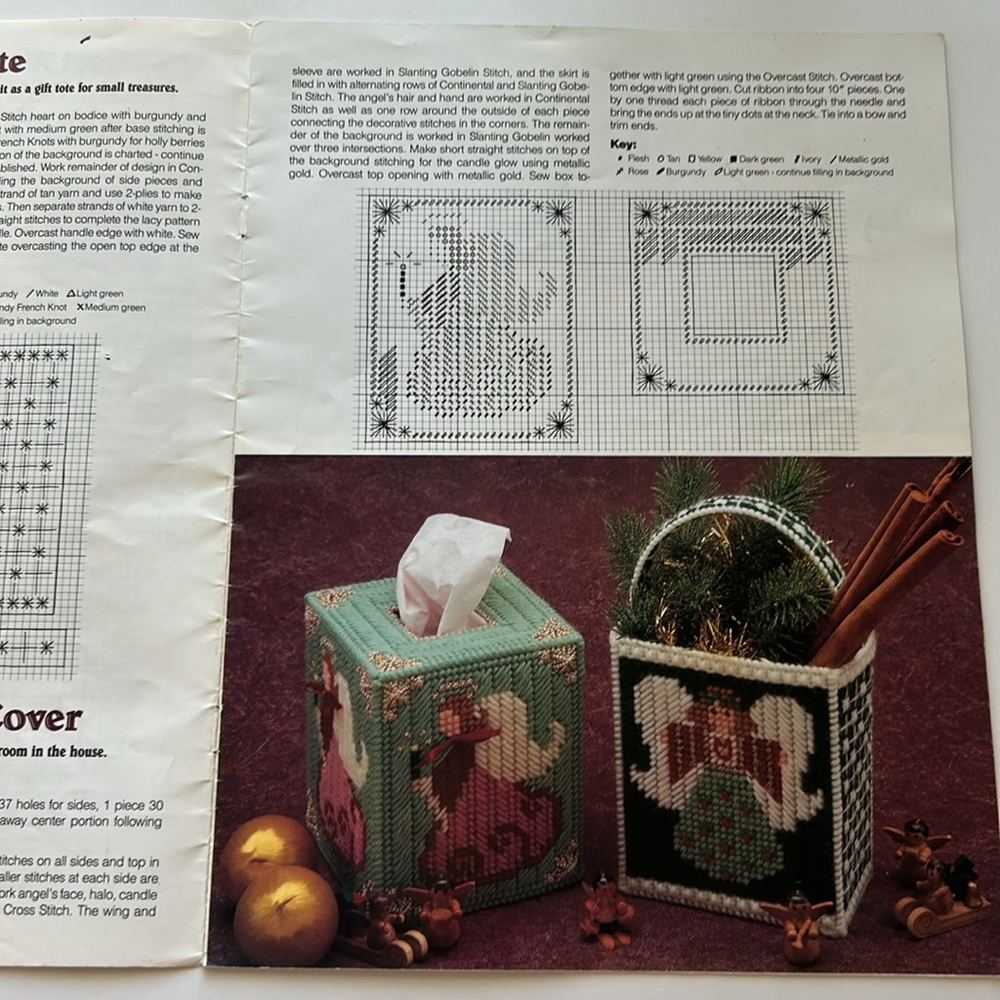 🎄 1990 Vintage Angels Collection Plastic Canvas Booklet No PD-4516 - Picture 11 of 16